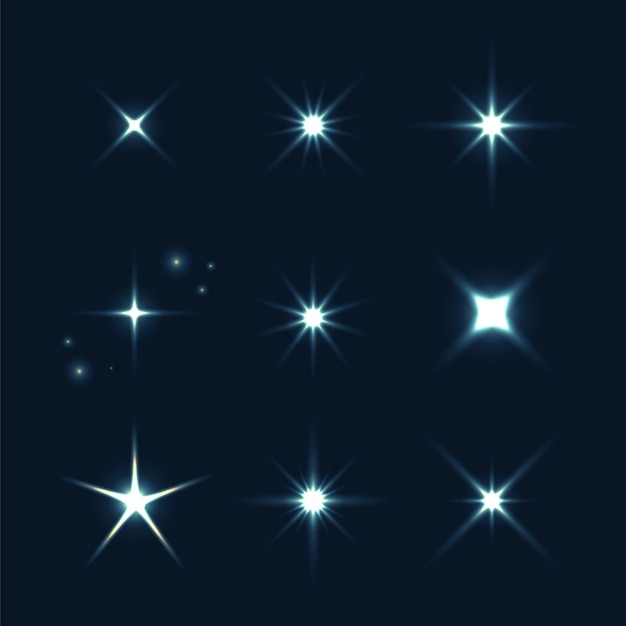 Free Vector flat sparkling star collection