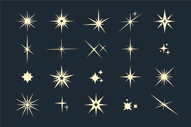 Free Vector flat sparkling star collection