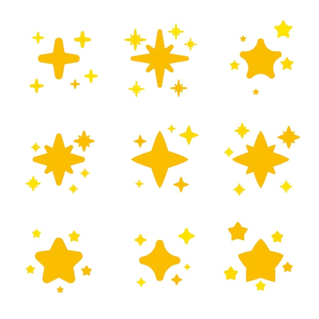 Free Vector flat sparkling star collection