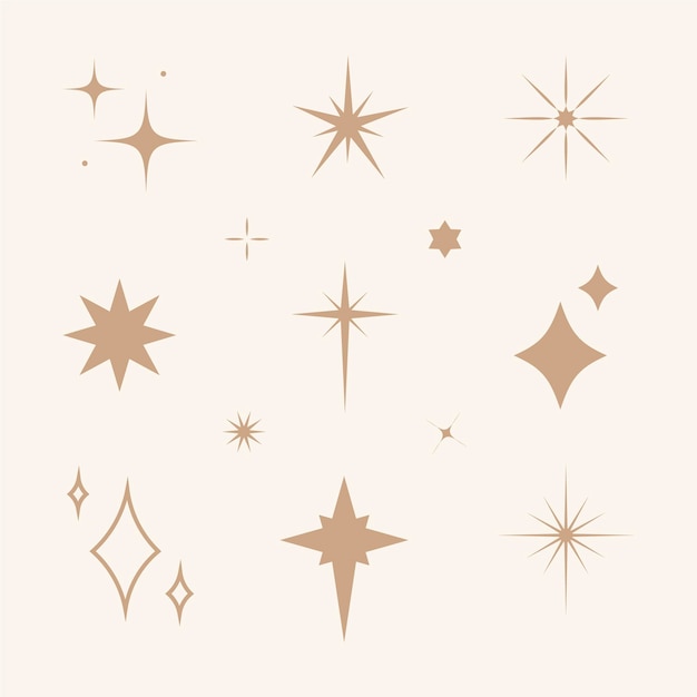 Free Vector flat sparkling stars collection