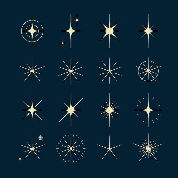 Free Vector flat sparkling stars collection