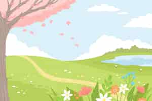 Free vector flat spring background