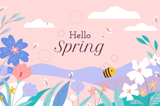 Free vector flat spring background