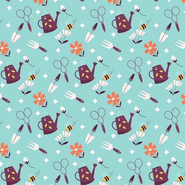 Flat spring floral pattern design