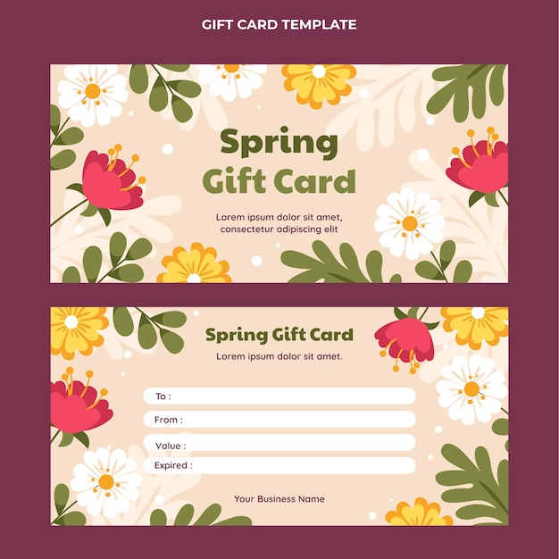 Flat spring gift card template