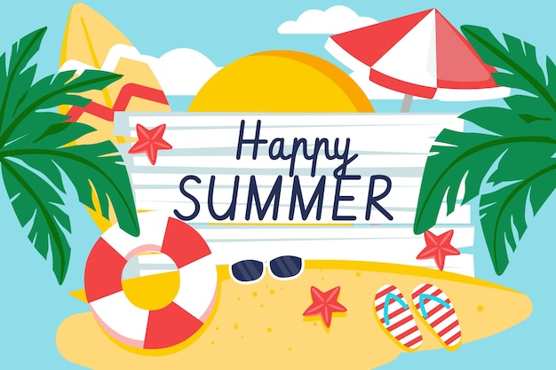 Free vector flat summer background