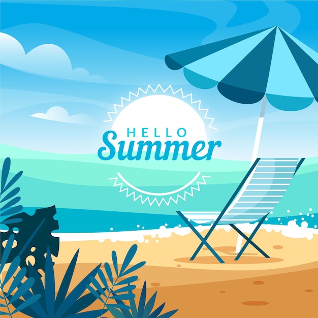 Free Vector flat summer illustration