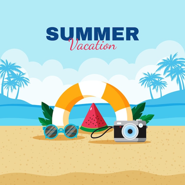 Flat summer illustration