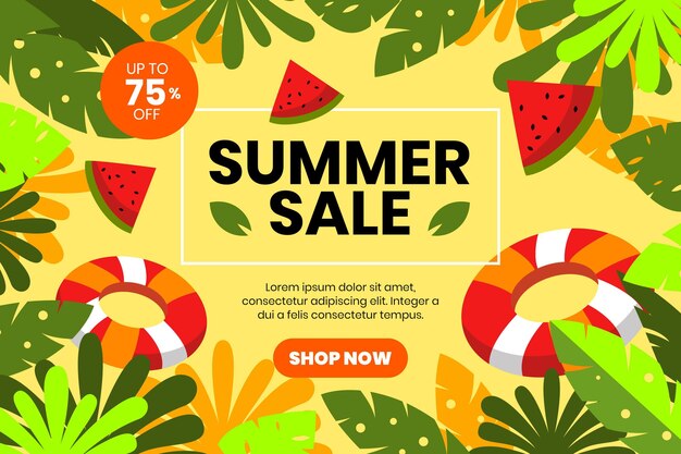 Flat summer sale illustration