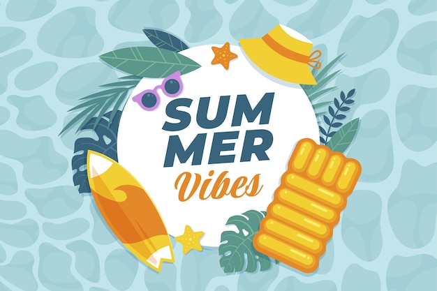 Free Vector flat summer vibes illustration