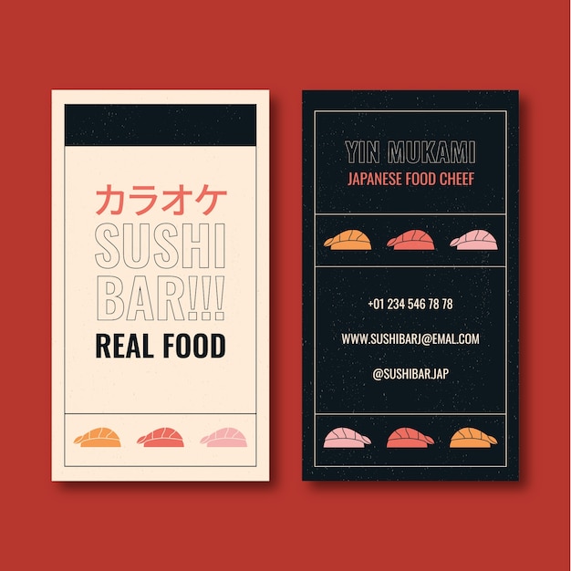 Free Vector flat sushi bar menu template