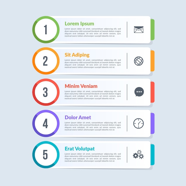 Free vector flat table of contents infographic