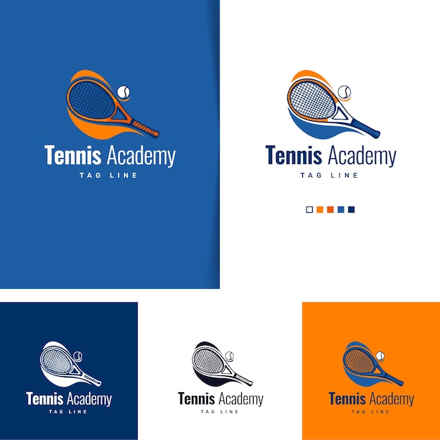 Free vector flat tennis logo template