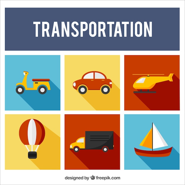 Free Vector flat transportation collection