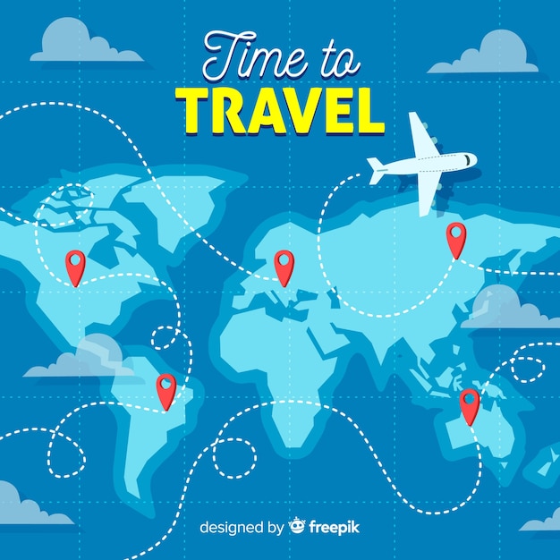 Free vector flat travel background