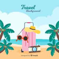 Free vector flat travel background