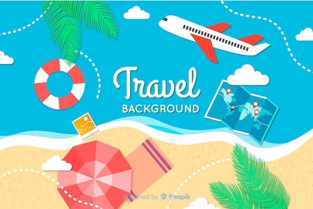 Free vector flat travel background