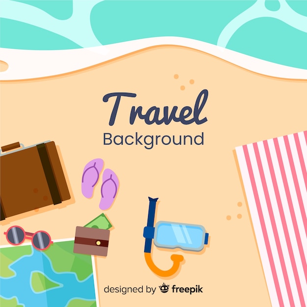 Free vector flat travel background