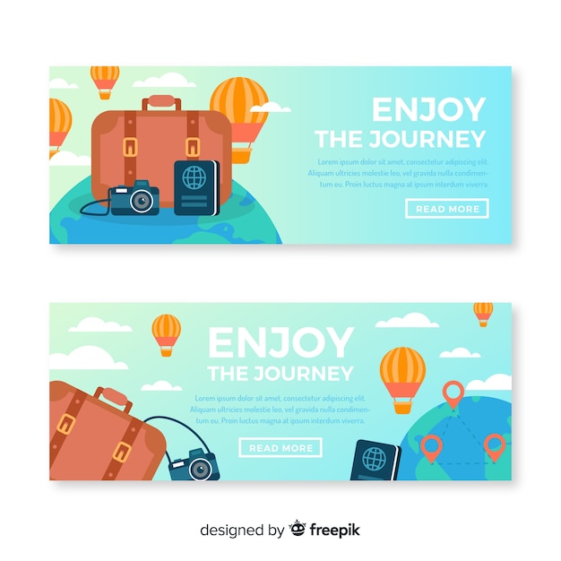 Free vector flat travel banner