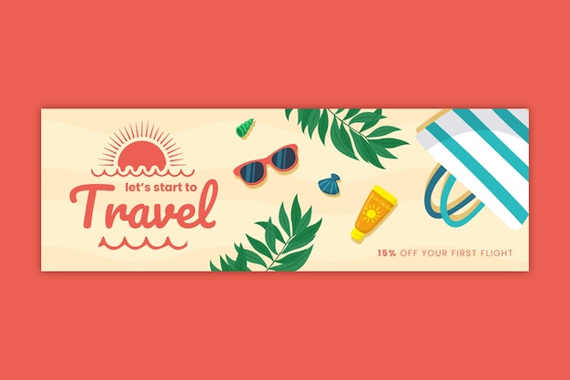 Free vector flat travel banner