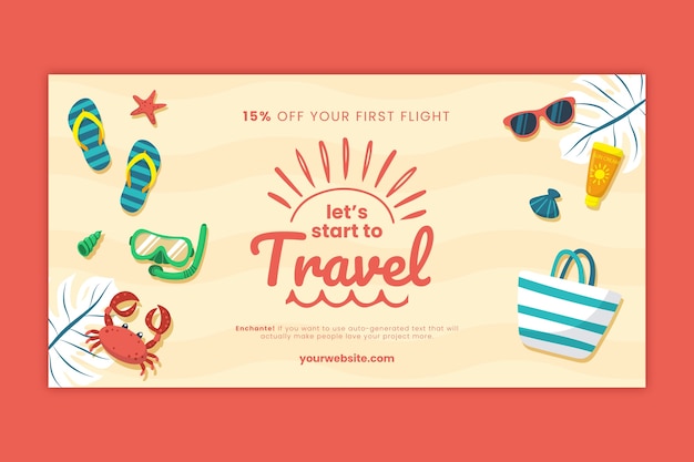 Free vector flat travel banner