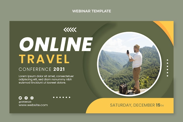 Free Vector flat travel webinar template