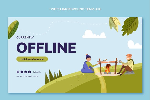 Flat trekking twitch background