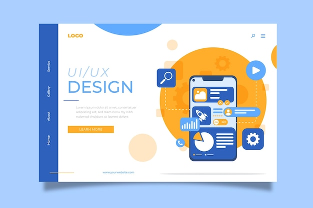 Free Vector flat ui/ux landing page