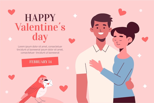 Free vector flat valentine's day background