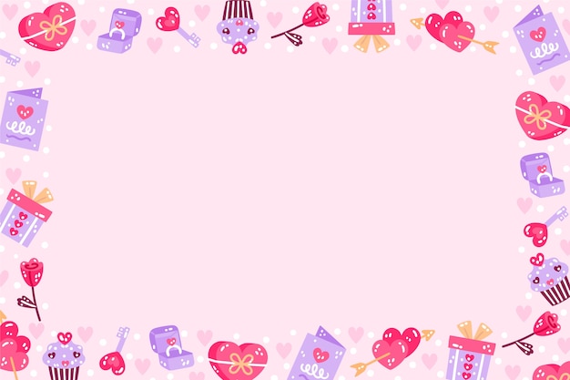 Flat valentine's day background