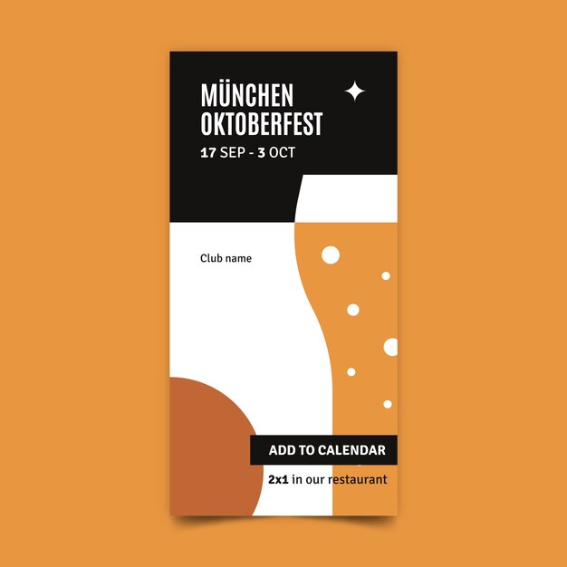 Flat vertical banner template for oktoberfest festival