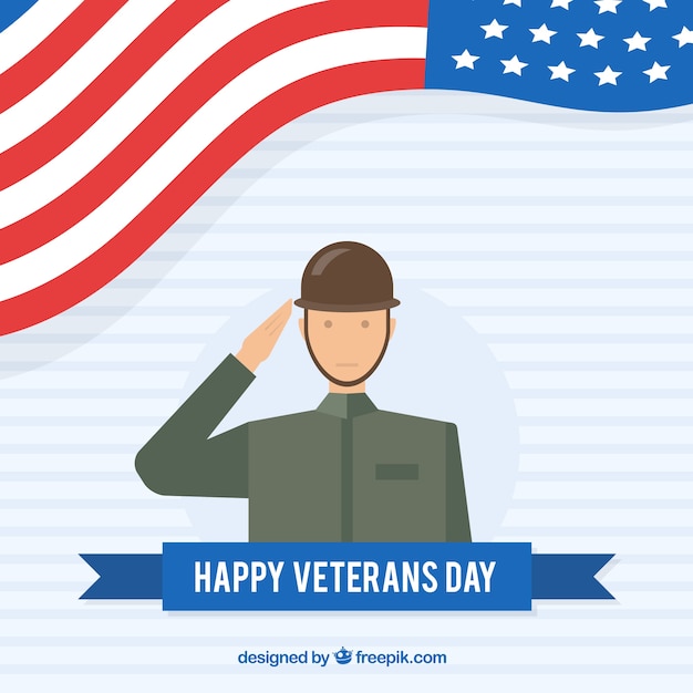 Free Vector flat veterans day design