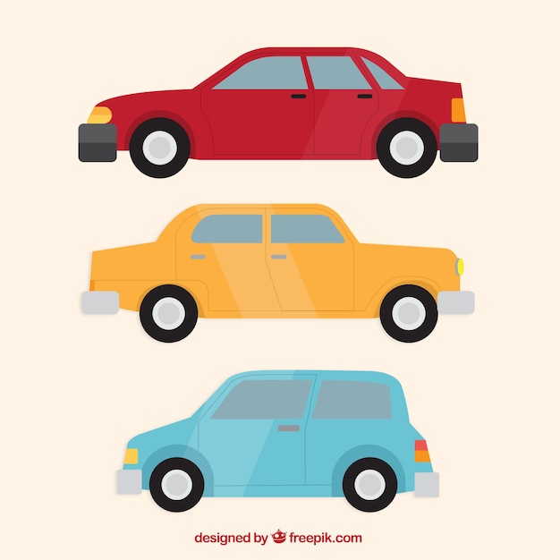 Free Vector flat vintage car collection