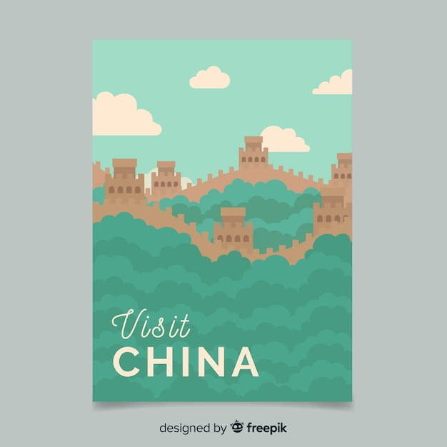 Free Vector flat vintage travel poster