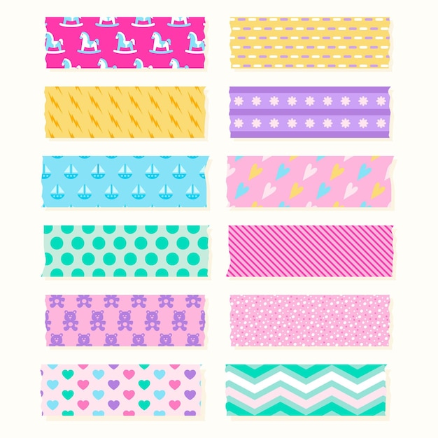 Flat washi tape collection