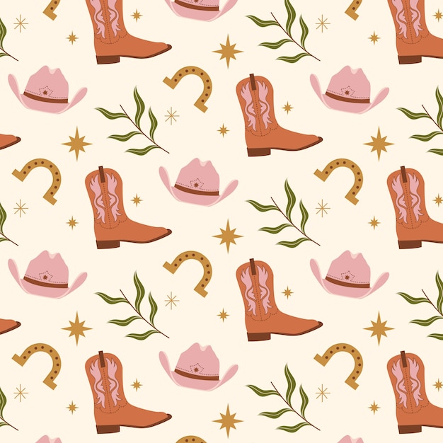 Free vector flat western pattern