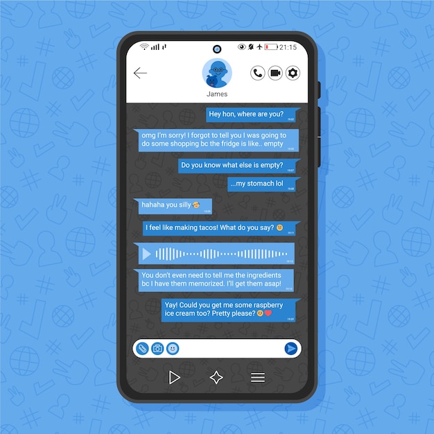 Free Vector flat whatsapp chat template