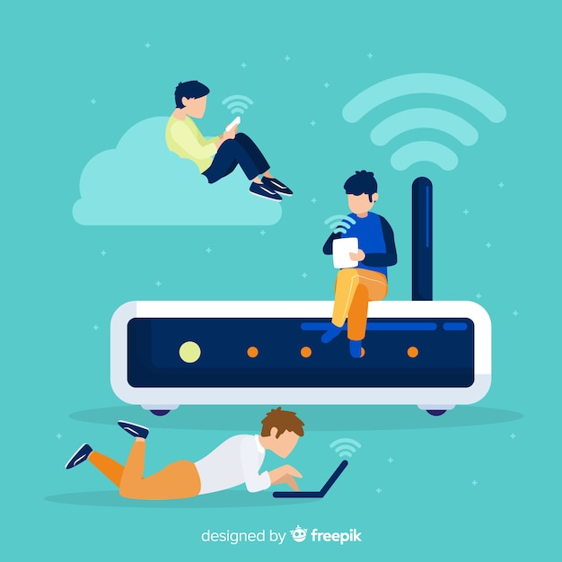 Free Vector flat wifi concept