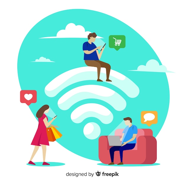 Free Vector flat wifi concept