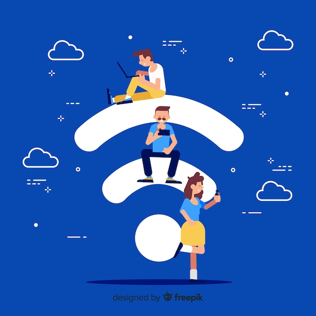 Free vector flat wifi concept