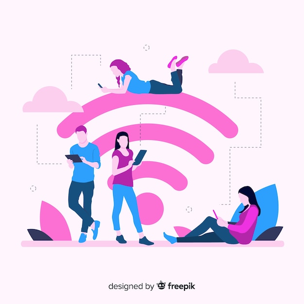 Free Vector flat wifi concept