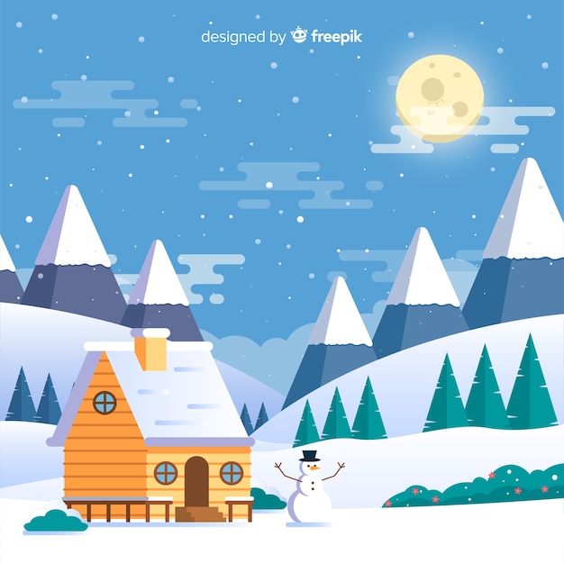 Free Vector flat winter background