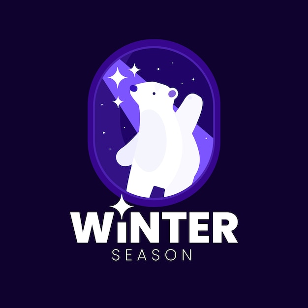 Free Vector flat winter logo template