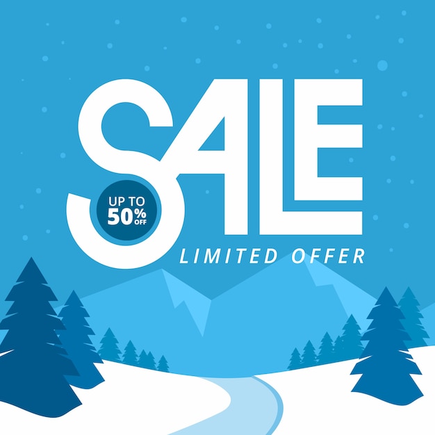 Free Vector flat winter sale background