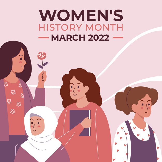 Flat women's history month illustration