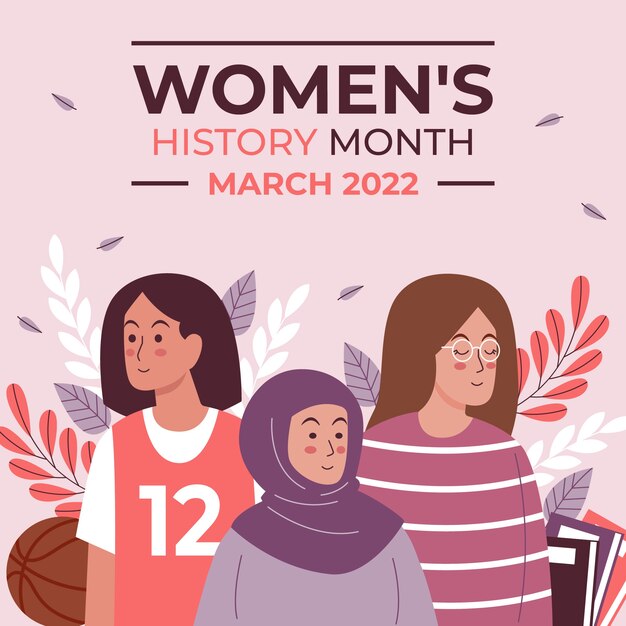 Flat women's history month illustration