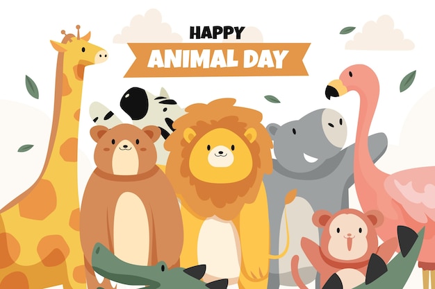 Free Vector flat world animal day background