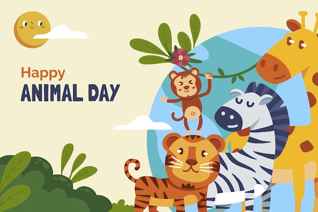 Free Vector flat world animal day background