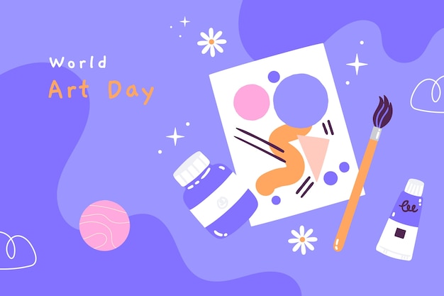 Free Vector flat world art day background