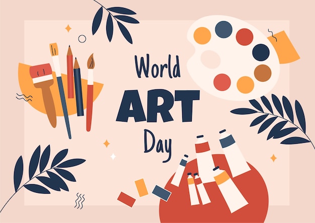 Free Vector flat world art day illustration